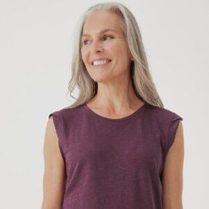 Pact Featherweight Slub Muscle Tee - Maroon